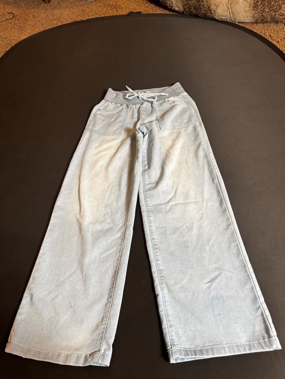 BBJ Los Angeles Light Wash Wide Leg Pull-On Denim Pants Size S